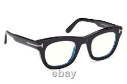 Nouvelles lunettes de vue authentiques TOM FORD TF5872-B 001 noir brillant avec accents argentés 48-25