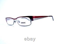 Nouvelles lunettes de vue rectangulaires à moitié cerclées en métal argenté et rouge DKNY DY5553 1081 50 15 135