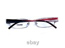 Nouvelles lunettes de vue rectangulaires à moitié cerclées en métal argenté et rouge DKNY DY5553 1081 50 15 135