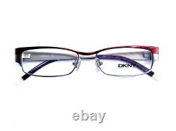 Nouvelles lunettes de vue rectangulaires à moitié cerclées en métal argenté et rouge DKNY DY5553 1081 50 15 135