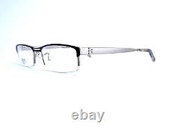 Nouvelles lunettes rectangulaires à demi-monture en argent mat Jean Lafont France 54 16 140