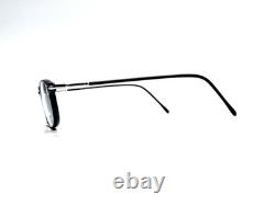 Nouvelles lunettes rectangulaires noires en verre Mario Martinelli avec accents argentés Quest 47 19 140