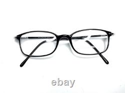 Nouvelles lunettes rectangulaires noires en verre Mario Martinelli avec accents argentés Quest 47 19 140
