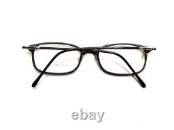 Nouvelles lunettes rectangulaires noires en verre Mario Martinelli avec accents argentés Quest 47 19 140