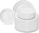 Occasions 240 Assiettes Pack, (120 Invités) 240, Blanc & Bord Argent