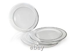 OCCASIONS Ensemble de 600 pièces et 120 assiettes jetables en plastique pour mariage et couverts argentés