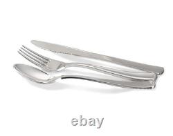OCCASIONS Ensemble de 600 pièces et 120 assiettes jetables en plastique pour mariage et couverts argentés