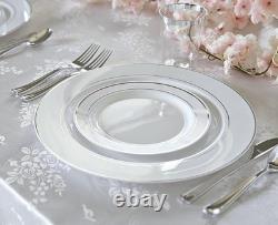 OCCASIONS Ensemble de 600 pièces et 120 assiettes jetables en plastique pour mariage et couverts argentés