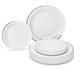 Occasions Lot De 240 Assiettes, 120 240 Pi&egrave;ces (120 Invit&eacute;s), Blanches &agrave; Bordure Argent&eacute;e