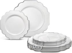 OCNS 50 assiettes Pa - plastique jetable épais pour fête de mariage