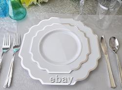 OCNS 50 assiettes Pa - plastique jetable épais pour fête de mariage