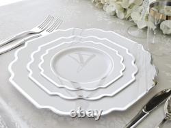 OCNS - lot de 150 pièces - assiettes et couverts en plastique pour mariage - jetables