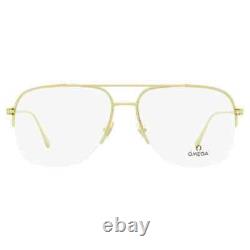 OMEGA OM 5031 032 Cadre de lunettes de vue semi-cerclées dorées Aviator en métal 59-15-145