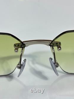 OMEGA OM0035 56-18-145 Lunettes de soleil demi-cerclées creuses sculptées argentées