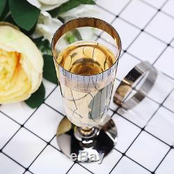 Plastique Argent Bordé Clear Tall Champagne Glasses Cups Jetable Vaisselle De Table