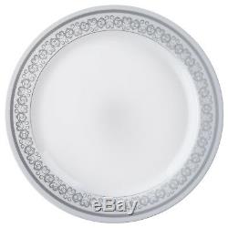 Plastique Blanc Avec Jante En Argent 10,25 Plaques Jetables Fête De Mariage Vente En Gros