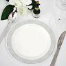 Plastique Blanc Avec Jante En Argent 7.5 Plaques Jetable Fête De Mariage