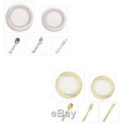 Plexware Collection Swirl Rim Chine Comme Le Plastique 10 Plaques Dîner