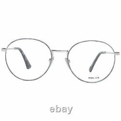 Police Vpl 665 Men Silver Optical Frame Plastic Casual Round Full Rim Eyeglasses