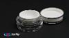 Pot Rond 15 Ml En Acrylique Transparent Avec Capuchon En Polypropyl&egrave;ne Blanc Et Bordure Argent&eacute;e, Avec Opercule U0026, U S Plastic Corporation