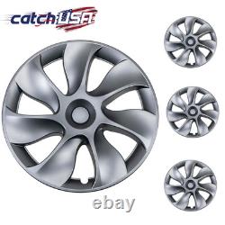 Pour Tesla Model Y 2020-2024, couvre-roue symétrique Gemini 19'' en gris