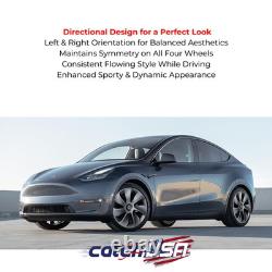 Pour Tesla Model Y 2020-2024, couvre-roue symétrique Gemini 19'' en gris