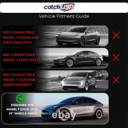 Pour Tesla Model Y 2020-2024, couvre-roue symétrique Gemini 19'' en gris