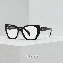 Prada PR 18WV 1AB1O1 Lunettes de mode en plastique noir et argent, grande taille 54 mm