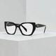 Prada Pr 18wv 1ab1o1 Lunettes De Mode En Plastique Noir Et Argent, Grandes, 54 Mm