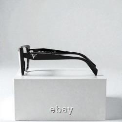 Prada PR 18WV 1AB1O1 Lunettes de mode en plastique noir et argent, grandes, 54 mm