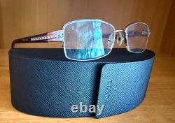 Prada VPR 57M Cristaux / Violet / Argent Monture demi-cerclée 50-17-135 avec étui Italie