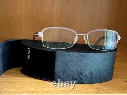 Prada VPR 57M Cristaux / Violet / Argent Monture demi-cerclée 50-17-135 avec étui Italie