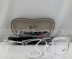 Ray-Ban RB7260 2001 Monture de lunettes rectangulaire transparente argentée 54 mm Authentique NEUF