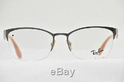 Ray Ban Rb6345 2595 Demi-rimmed Lunettes Argent New Authentic 52