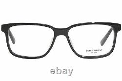 Saint Laurent Sl-458/f 001 Lunettes De Vue Homme Noir/argent Full Rim Square 55mm