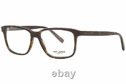 Saint Laurent Sl-458/f 002 Lunettes De Vue La Havane/argent Full Rim Square 55mm Pour Homme