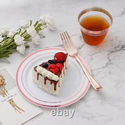 Service de vaisselle jetable 600 pièces pour 50 invités, assiettes de fête robustes, couverts, neuf