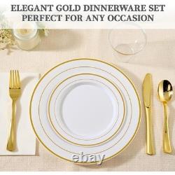 Set de vaisselle jetable argenté 100 assiettes, fourchettes, cuillères, gobelets pour événements et fêtes, neuf