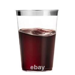 Set de vaisselle jetable robuste de 700 pièces pour mariages, fêtes et événements en plastique