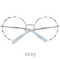 Swarovski SK5380 Monture optique femme en métal argenté avec cristaux, pleine monture ronde