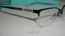 TIFFANY & CO Nouvelles lunettes de vue à demi-monture en métal noir bleu TF1111B 6097 53 17 140