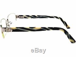 Versace Lunettes Mod 1185-b 1000 Silver / Zebra Half Rim Cadre Italie 5317 135