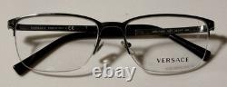 Versace MOD. 1263 1001 Monture de lunettes de vue rectangulaire demi-cerclée argentée 55-17 140