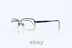 Versace Silver Metal Half Rim Rectangular Frame Glasses Italie Mod 1066 50 18 135