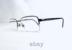 Versace lunettes rectangulaires demi-cerclées argent et marron Italie 50 18 135