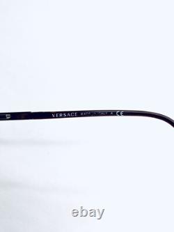 Versace lunettes rectangulaires demi-cerclées argent et marron Italie 50 18 135