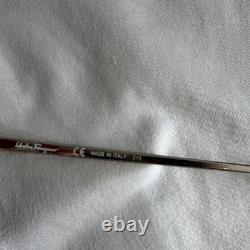 Vintage Salvatore Ferragamo SF2175 733 Femme Argent Cat Eye Monture intégrale 56-16-140