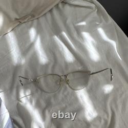 Vintage Salvatore Ferragamo SF2175 733 Femme Argent Cat Eye Monture intégrale 56-16-140