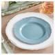Visions Heirloom 7 1/2 Assiette Ronde En Plastique Bleu Acier Avec Bord Vintage Argent&eacute;