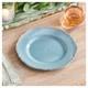 Visions Heirloom 9 Assiette Ronde En Plastique Bleu Acier Avec Bord Vintage Argent&eacute;